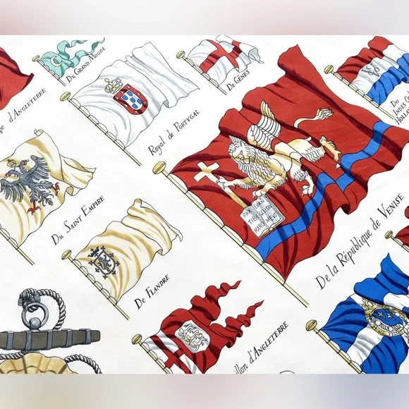 Hermes “Pavois” silk scarf